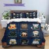 Cartoon Pattern Bedding Quilt Set Quilt Cover Pillowcase Home Decoration Birthday Gift (1 * duvet cover + 2 * pillowcase, without core)