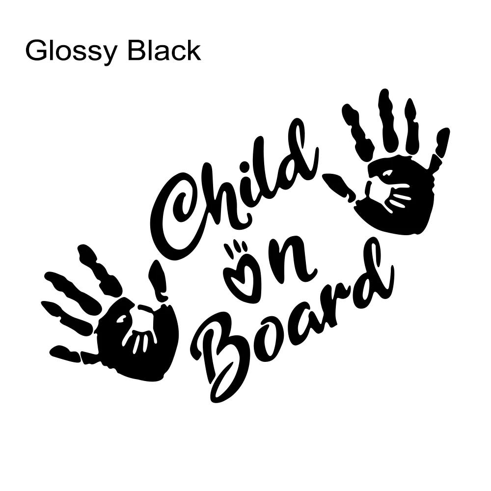 Child On Board Car Window Sticker Truck Door Decals Self-Adhesive Vinyl Palm Print Graphics Windshield Sign Decor Accessories