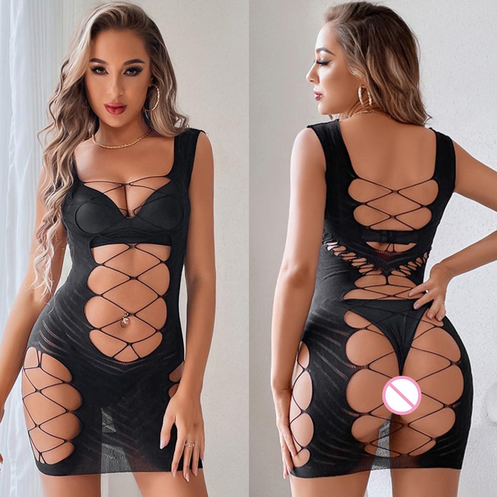 New Fashion Girl Slip Dress Hollow Adult Sexy Clothing Sexy Female Dress Package Hip Mini Skirt Party Evening Dresses