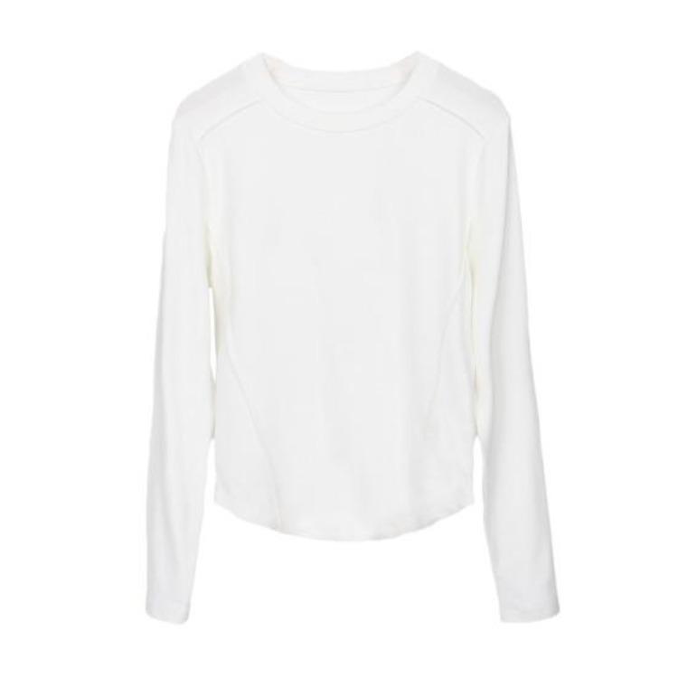 Long Sleeve Slim Fit Base Shirt Round Neck Pullover Tops Soft Elastic Daily Wear Women Solid Color Bottom Tops