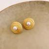 2024 French Baroque Pearl Stud Earrings: Elegant, High-End Niche Design for Women