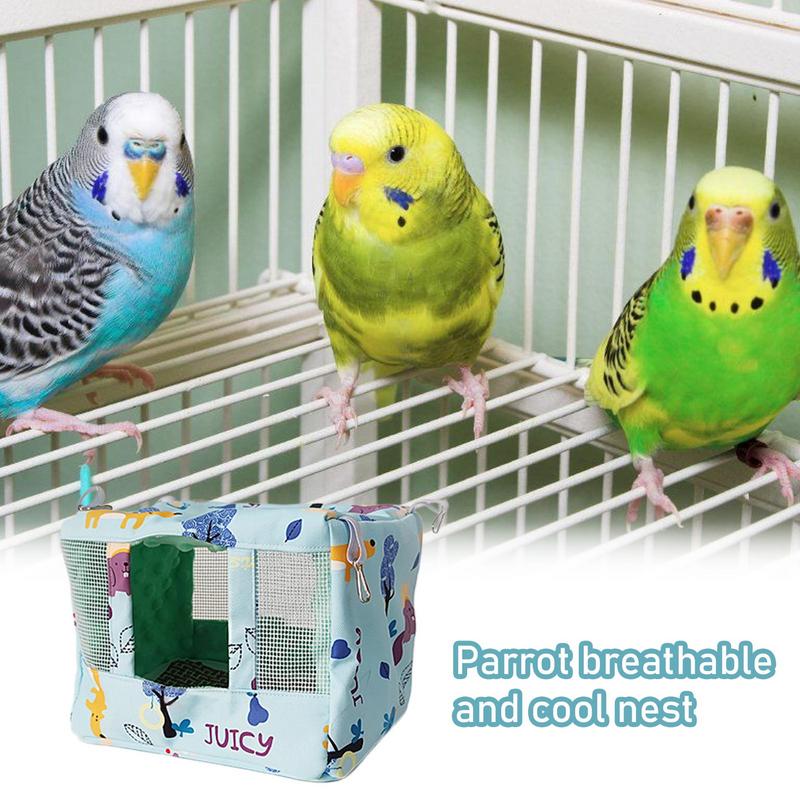 Bird Nest House Breathable Bird Nest Snuggle Hut With Cool Mat Animal Hut For Budgerigar Parakeet Conure Cockatiel Mynah Finches