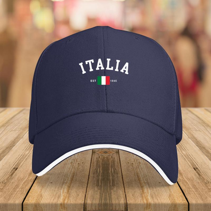 Italia Flag Vintage Baseball Cap Casual Polyester Adjustable Summer Sports Outdoor Hat for Men Women