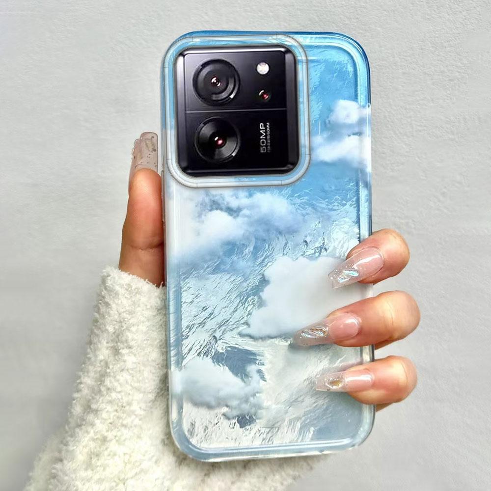 Blue White Clouds Vortex Texture Phone Case for Xiaomi 13T 14T 11 Lite Poco X5 M6 Pro X6 X3 Pro NFC C75 C71 C65 C61 M5S Cover