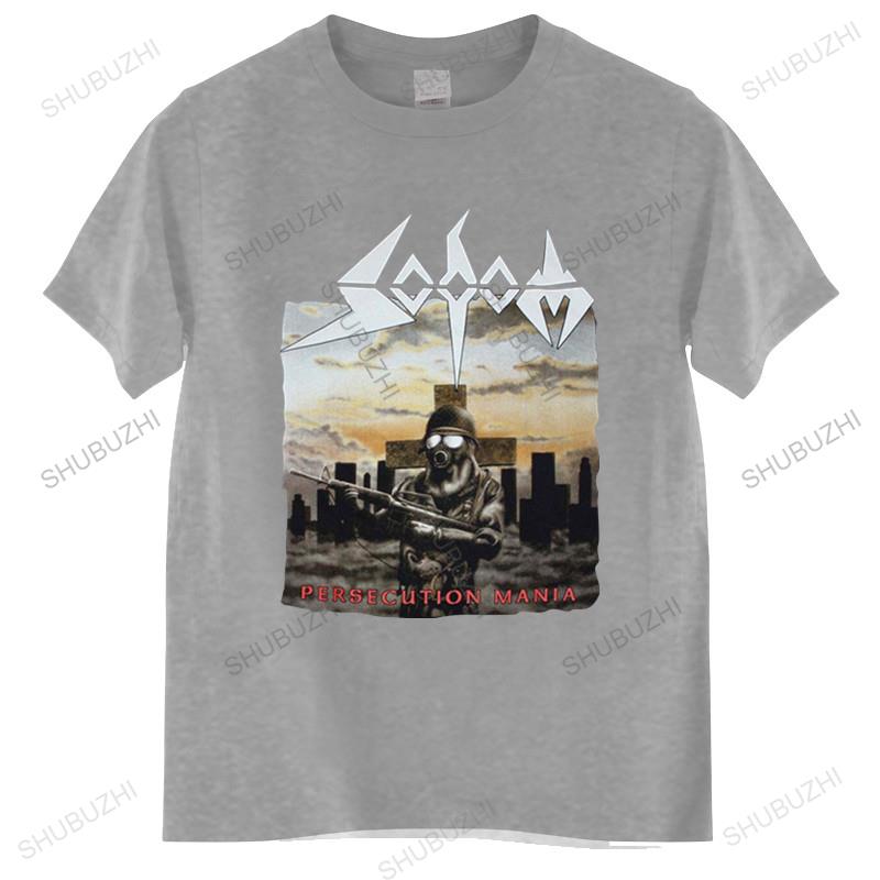 summer tshirt men brand teeshirt SODOM PERSECUTION MANIA TSHIRT men t shirt fashion rock punk tees Mens Tshirt Euro size TOPS