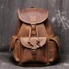 Men'S Genuine Leather Backpack Women'S Crazy Horse Leather Pumping Belt Personalized Travel Backpack Large Capacity Computer Bag