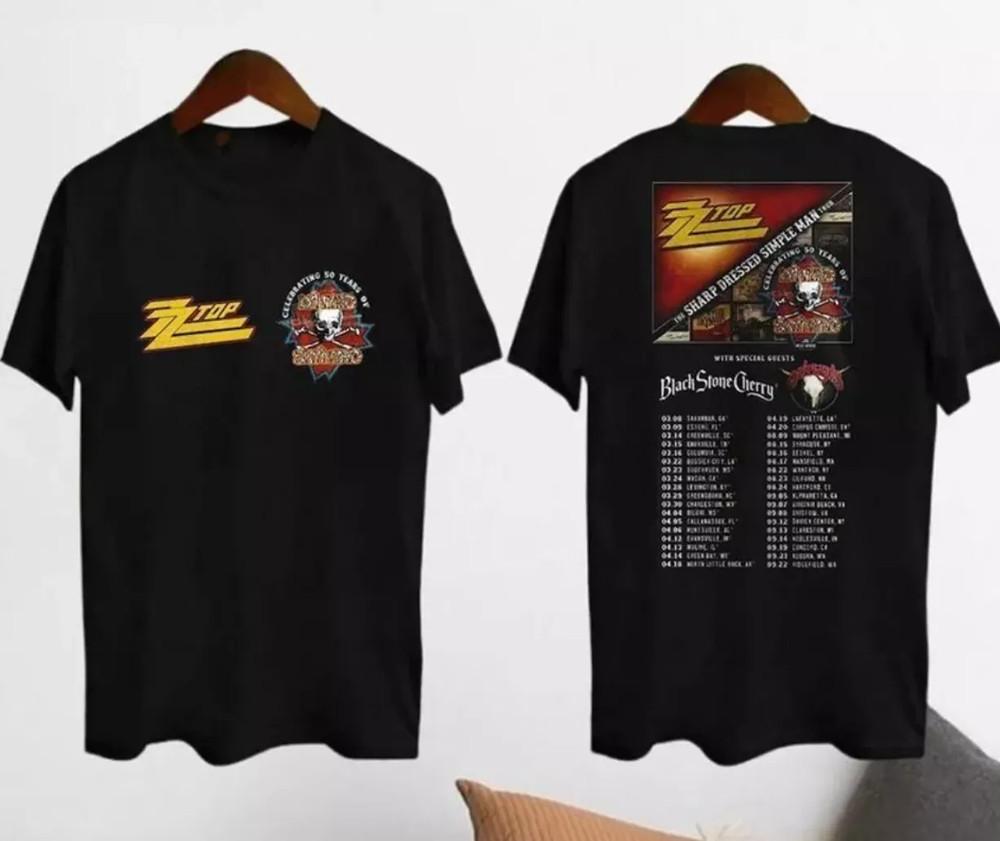 Lynyrd Skynyrd Zz Top Sharp Dressed Simple Man 2024 Tour Shirt Unisex T-Shirt S