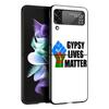 Gypsy Romani Roma Flag Z Flip 4 Phone Case For Samsung Z Flip 3 5G Black Hard Shell Galaxy ZFlip3 ZFlip5 Cover Folding Luxury