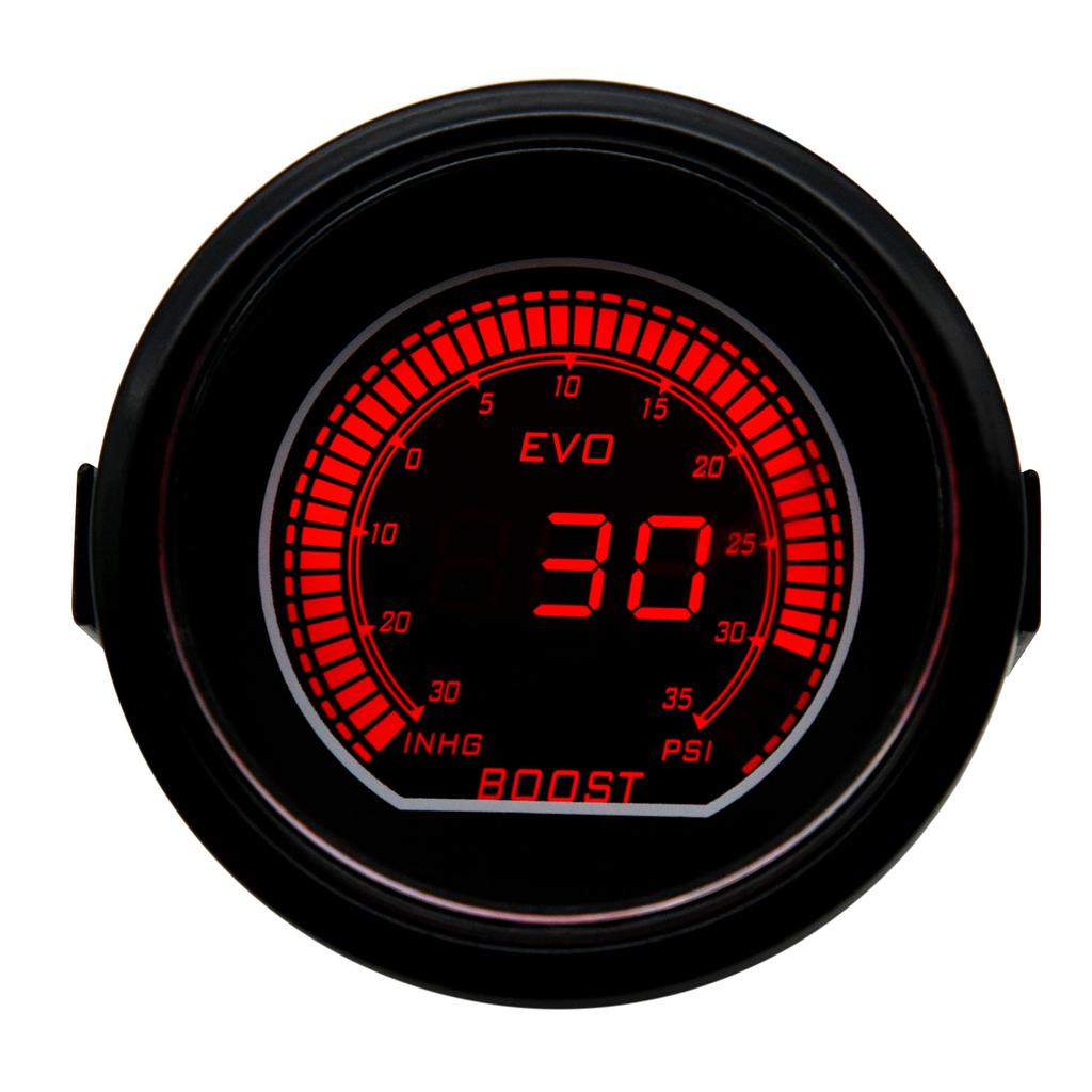 2" 52mm Tachometer Voltage Water Temp Oil Temp Oil Press Boost Vacuum Air Fuel Ratio Exhaust Temp LED Digital Display Red Blue