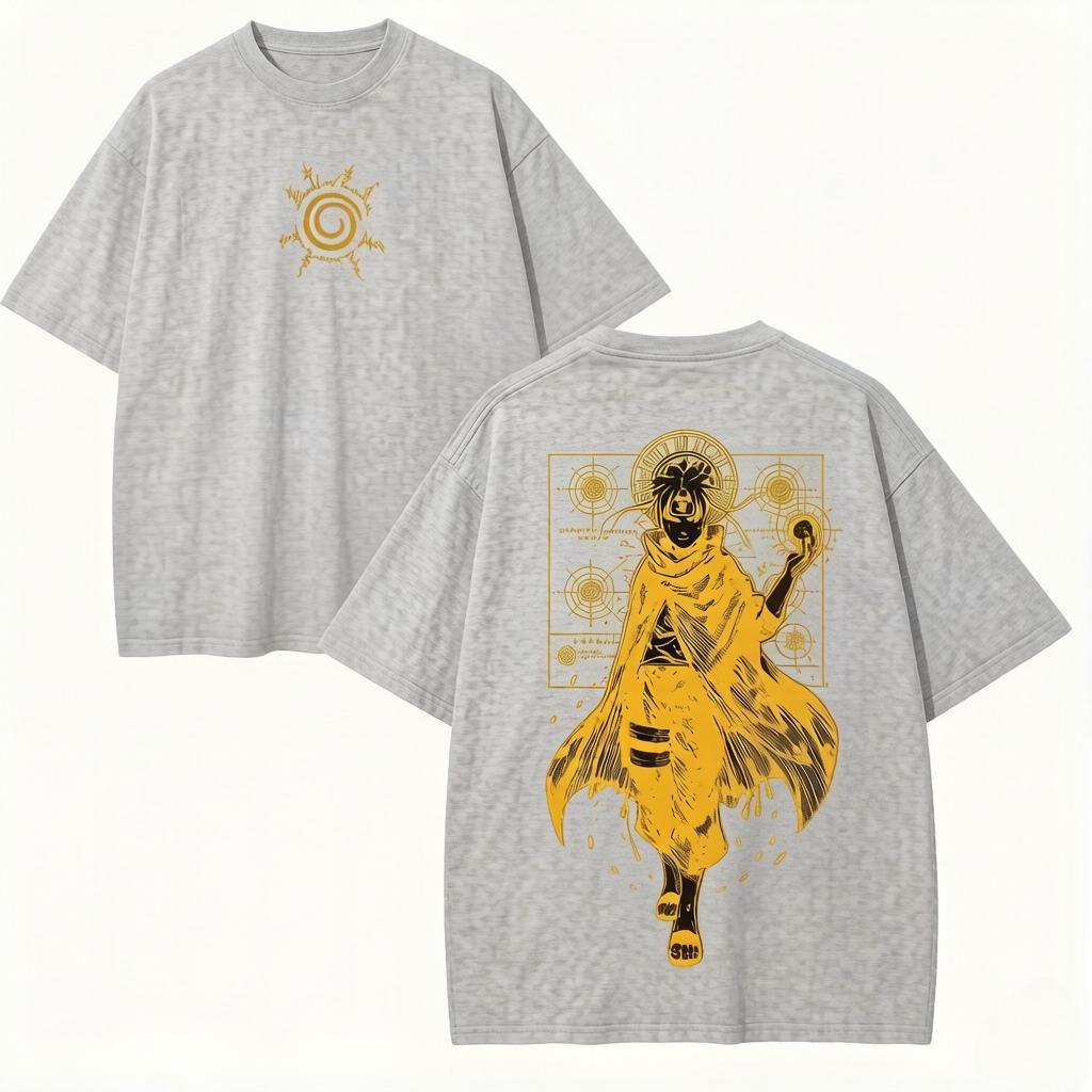 Cotton T-Shirt Zen Mode Classical Anime Pattern Men's Clothing Breathable Cotton Apparel