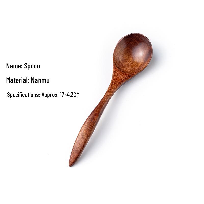 Camphor Wood Multi-Purpose Spoon Set: Coffee, Milk Tea, Honey, Dessert, Soup & Fork for Adults and Children.