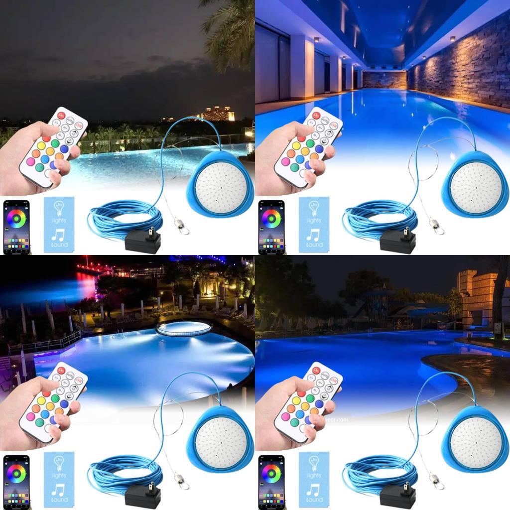 Vielseitige Bluetooth-App-gesteuerte LED-Poolleuchte mit beeindruckender Mehrfarbenbeleuchtung für jeden Pool