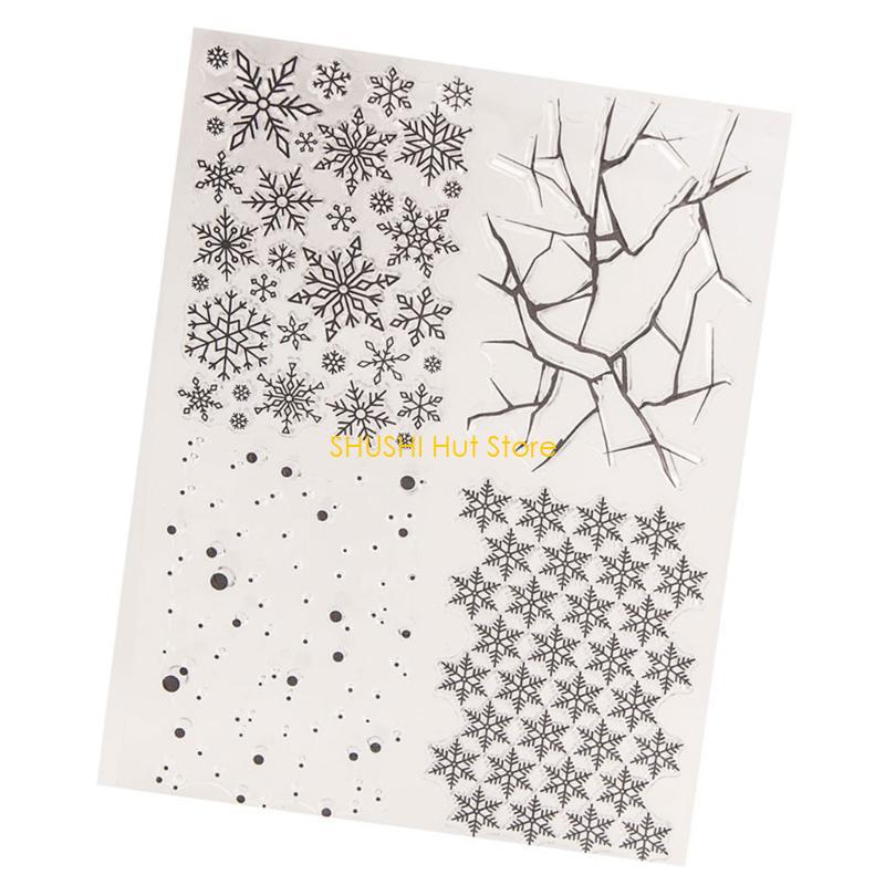 Clear Stamp Snowflake Transparent Silicone Stamp for Card Journal Decorations D57B
