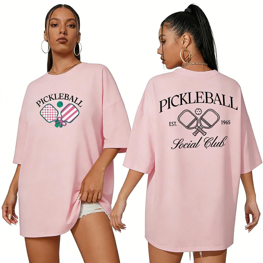 New Pickle Ball Shirt Women's Fun Extra Large Pickle Team Pattern T-shirt Baseball Fan T-shirt N Short Sleeve Family Outfit Top