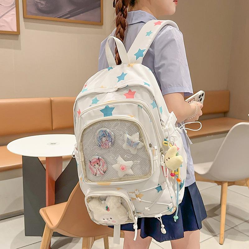 New Girls High-value Commuting Campus Junior High School High School Students Large-capacity Ins Travel Pain Bag Backpack Women