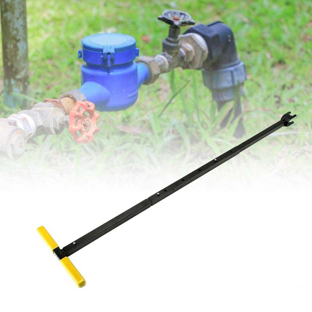 Easy-to-use Folding Water Stop Wrench with T-Handle for Water Meters (Yellow)
