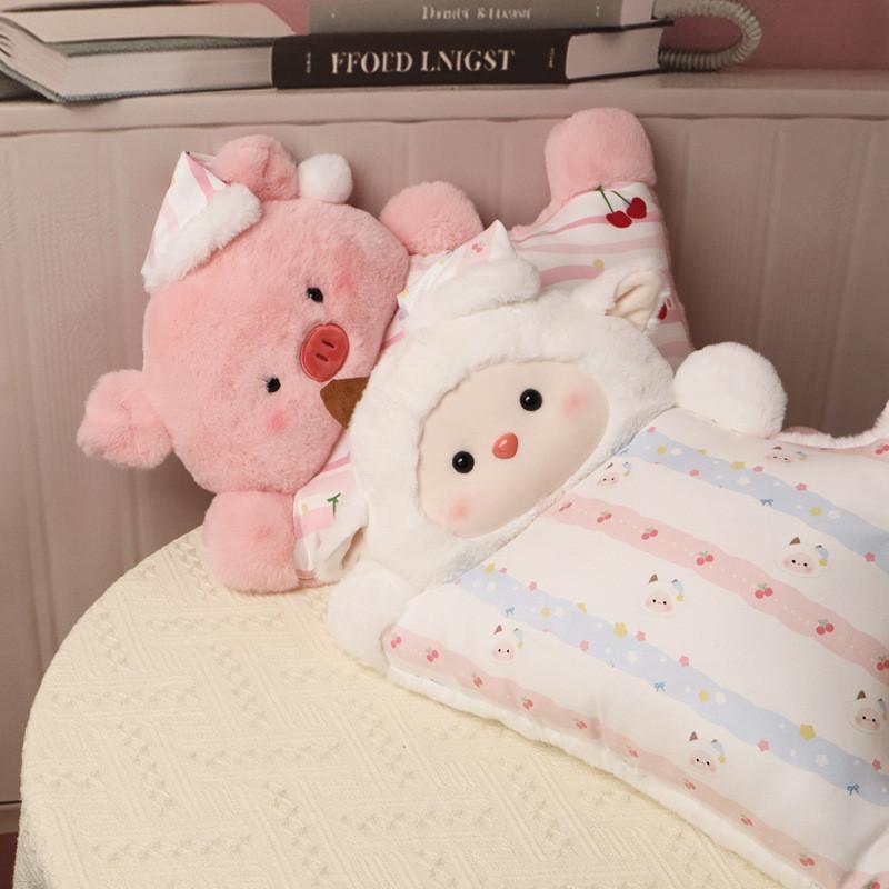 Plush Animal Pillow With Cartoon Design For Kids Girls Boys Sleep Playroom Decor