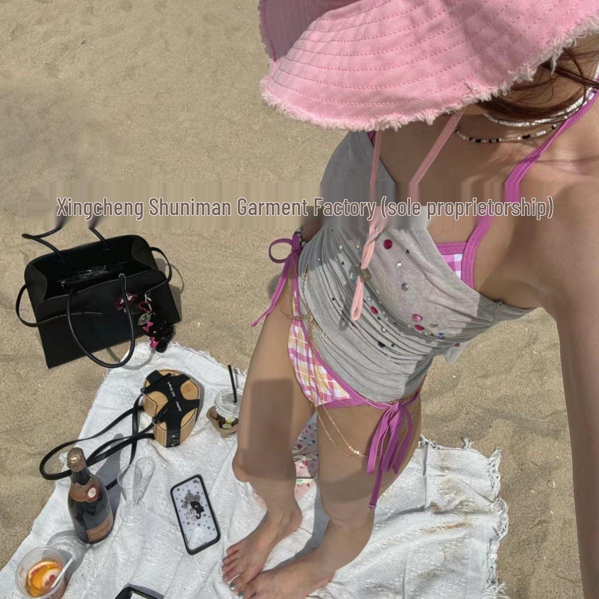 

Women s High-End Backless Bikini - Pure Desire Korean Style Medium рожевий