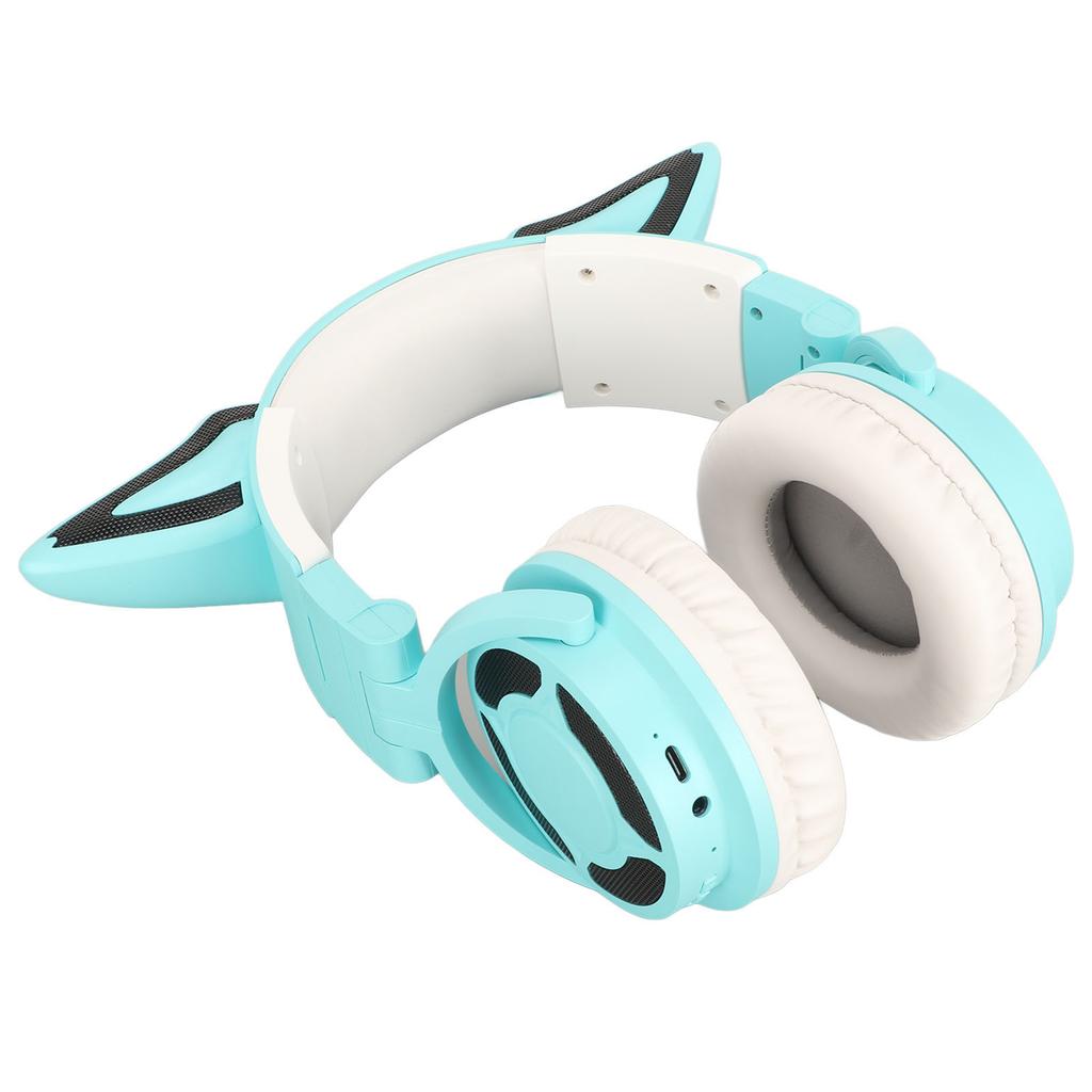 RGB Katzenohren Headset Bluetooth 5.3 Drahtlos Geräuschunterdrückung Typ C Faltbares Gaming Headset mit