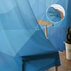 Triangle Color Block Blue Gradient Sheer Curtains for Living Room Decoration Window Curtains Kitchen Tulle Voile Curtains
