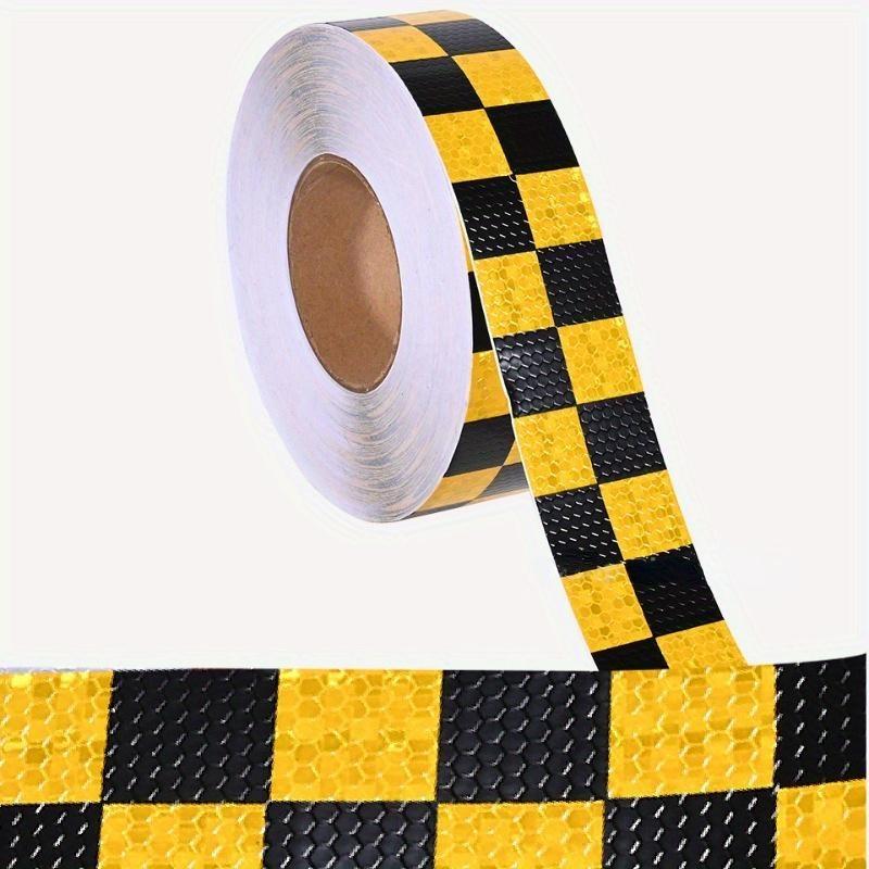 PVC Reflective Sticker Square Grid Checkered Pattern Reflector Tape Fluorescent Reflect Film for Truck Car Road