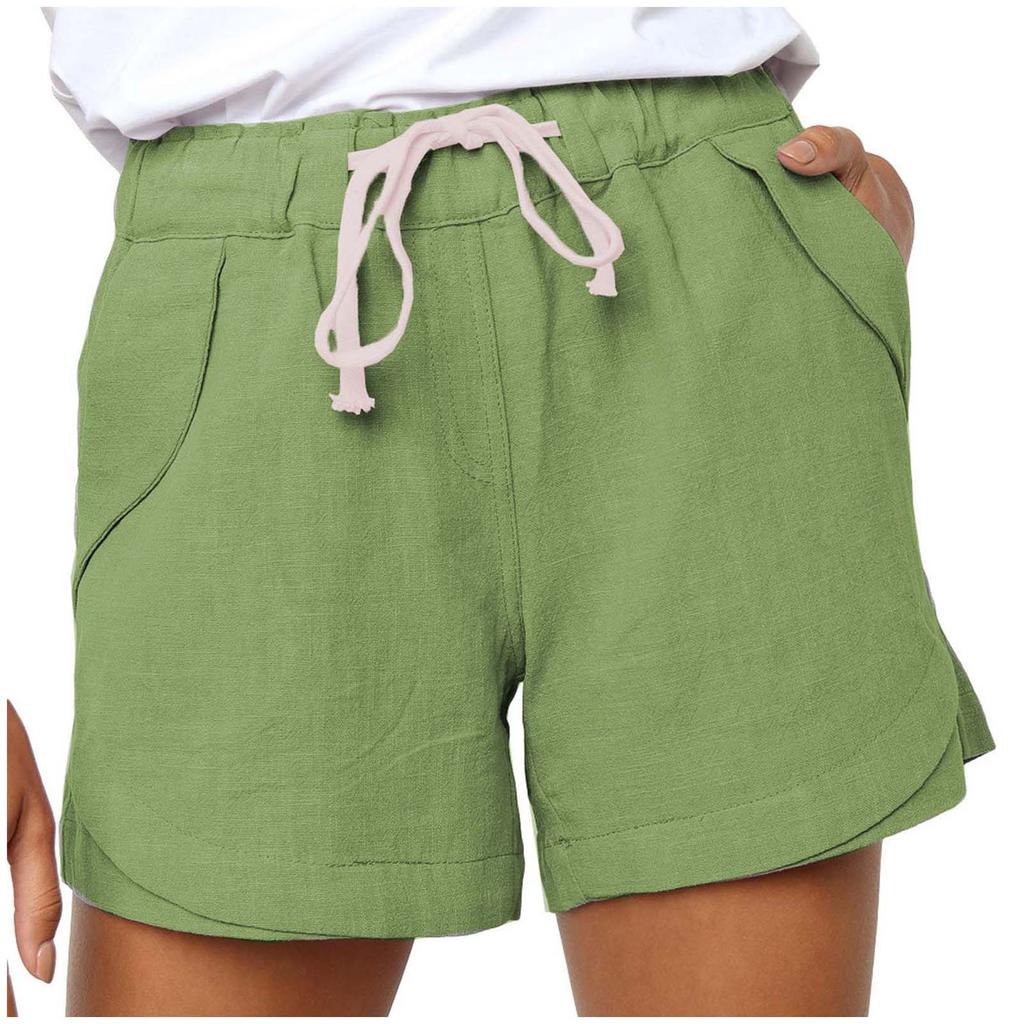 Women's Plus Size Casual Drawstring Waist Shorts with Pockets Lightweight Soft Fabric Relaxed Fit Summer Bottoms
