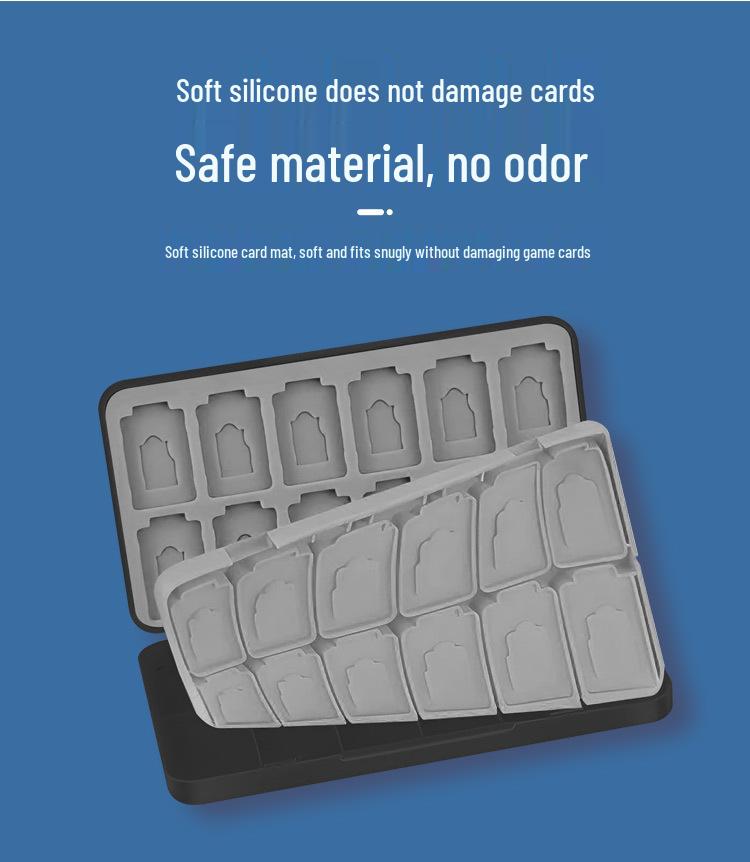 Switch Cartridge Case: 48+48 Slot Magnetic Card Holder with Silicone Inner Tray for NS Joy-Con Storage