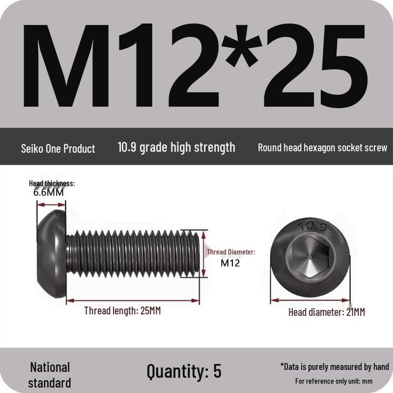 High Strength 10.9 Grade Hex Socket Pan Head Cap Screw (M2-M20)