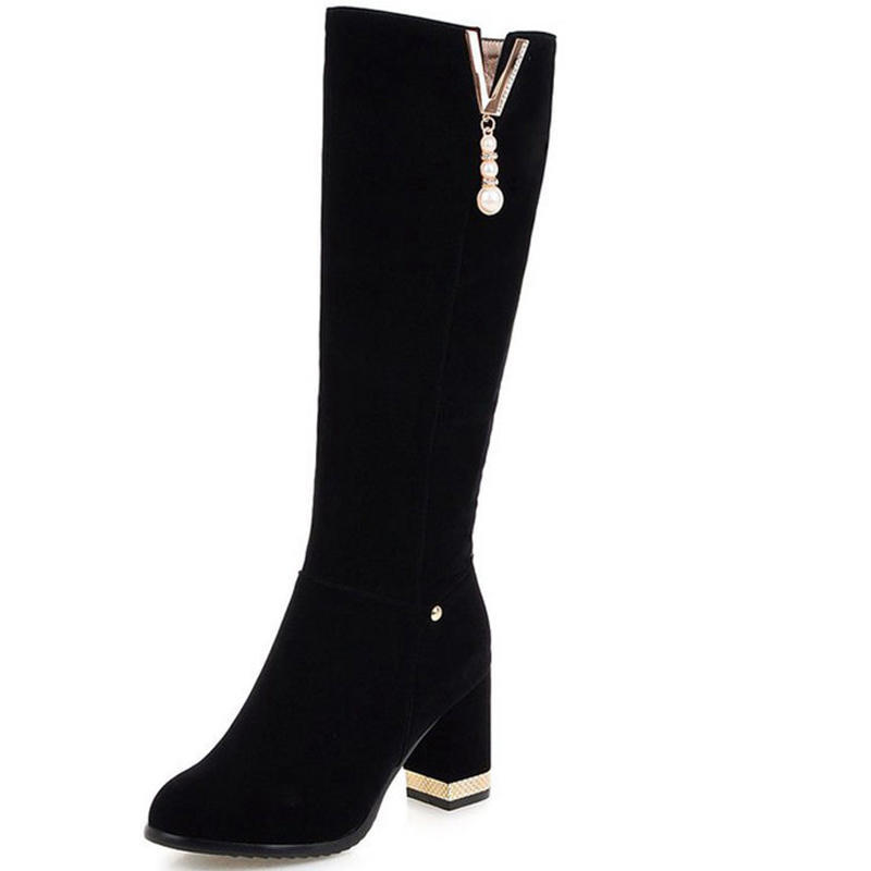 Botas altas negras de mujer con tacón comprar a buen precio — entrega  gratuita, reseñas reales con fotos — Joom