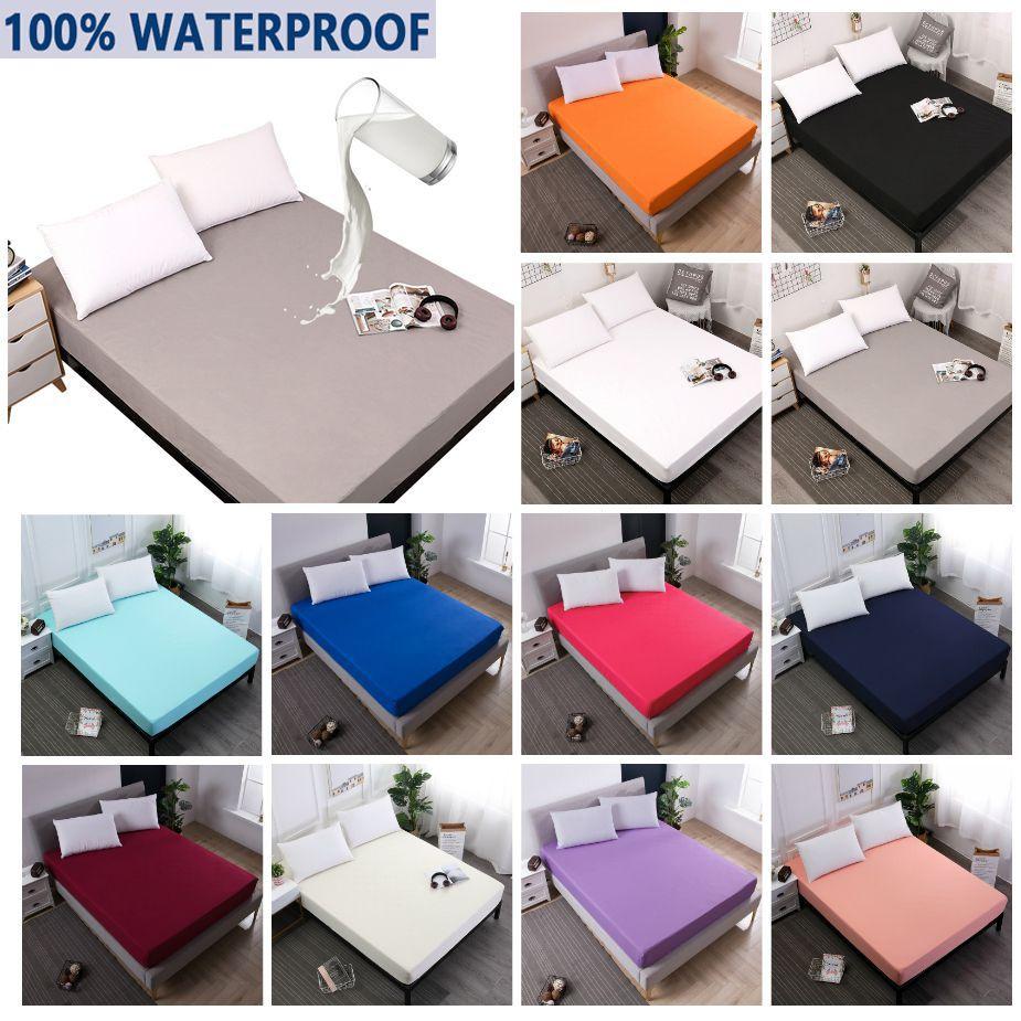 Waterproof Top Smooth Mattress Protector Dustproof Mites Bacteria Sheet Fitted