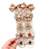 Milk Coffee Color Bow Hair Ties - No Damage Elastic Bands for Little Girls