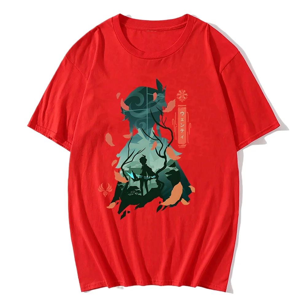 Genshin Impact Printing Tshirts Xiao Venti Print Tee Shirts Hu Tao Zhong Li Graphic T-shirt Kaedehara Kazuha Raiden Shogun Tees