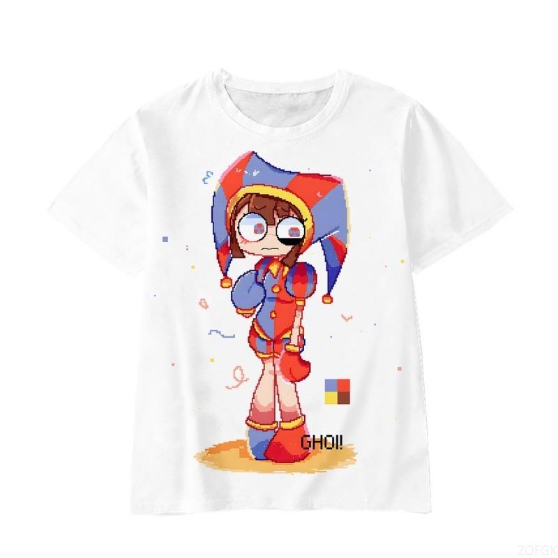 Trendiges Mädchen Zirkus Serie Kurzarm Casual Rundhals T-Shirt Sommer Kinderbekleidung