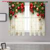Christmas Pine Bow Curtains 2pcs   Golden Ornament Snowflake 2D Flat Print Rod Pocket for Living Room Bedroom Kitchen Privacy