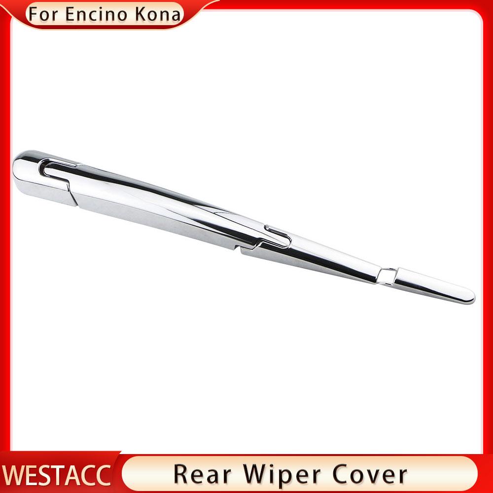 4Pcs ABS Chrome Car Rear Trunk Window Wiper Cover Windshield Trim for Hyundai Kona Kauai 2017 2018