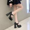 2025 Chunky Heel Black Mary Jane High Heels for Petite Women – French Niche Design