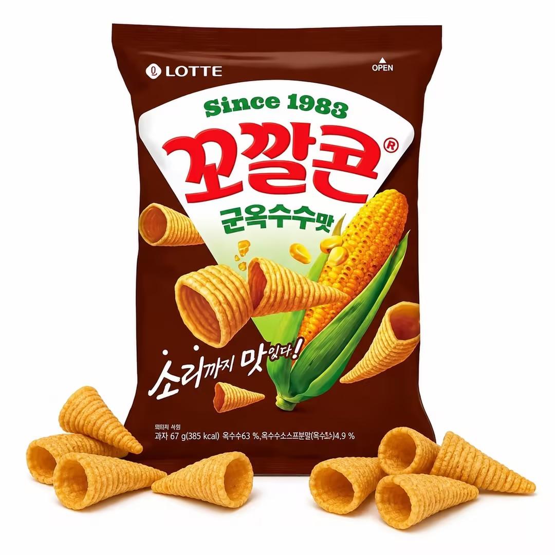 Lotte Kokal Corn Snack (Grilled‑Corn Flavor) 67g Grilled‑Corn Flavor