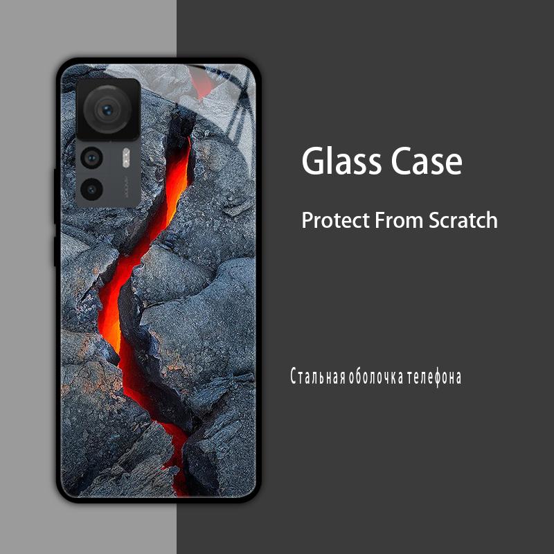 Cover in Vetro Temperato per Xiaomi 12T 12S 12X Custodia Rigida Posteriore per Telefono per Xiaomi 11T 10T 12T Pro 11 12 Lite Gusci Protettivi