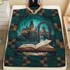 1Pc Cartoon Print Flannel Blanket, High Quality Comfortable for All Seasons, Home Decor, Warmth and Comfort, Perfect for Christmas Birthday Gift