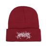 New Gothic Street Punk Friends Embroidery Autumn Winter Warm Men's Spandex/Cotton Jacquard Ski Knitted Hat 48-50cm Head