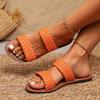 Summer Woman Flat Slippers Woven Strap Comfortable Women's Shoes Casual Soft Bottom Beach Slippers Women 2026 Zapatos De Mujer