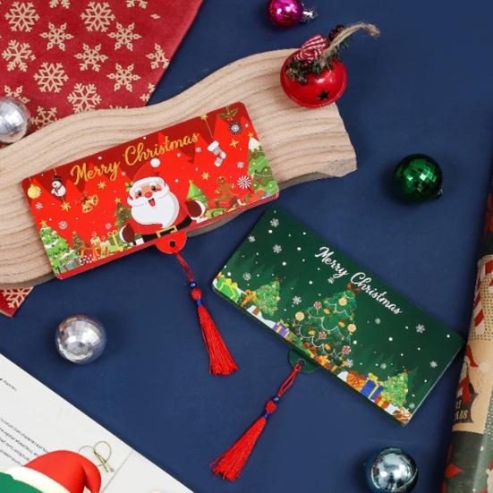 Christmas Cash Gift Envelopes Surprise Xmas Money Gift Card Holder with 6 Slots DIY