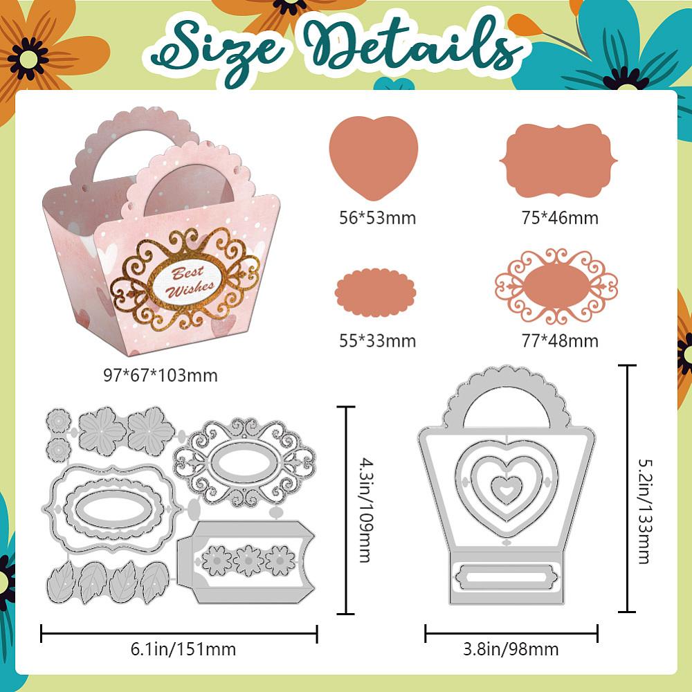 Candy Bag Theme Carbon Steel Cutting Dies Stencils for DIY Scrapbooking Photo Album Decorative Embossing Paper Card 98~109x133~151x0.8mm 2pcs/set