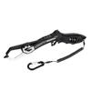 DRESS Grasper Gurkha Fish Grip, Black Silver, Fishing Grip, with Carabiner and Spiral Cord, Boga Grip, Aluminum Alloy, Lightweight, Suitable for Big F