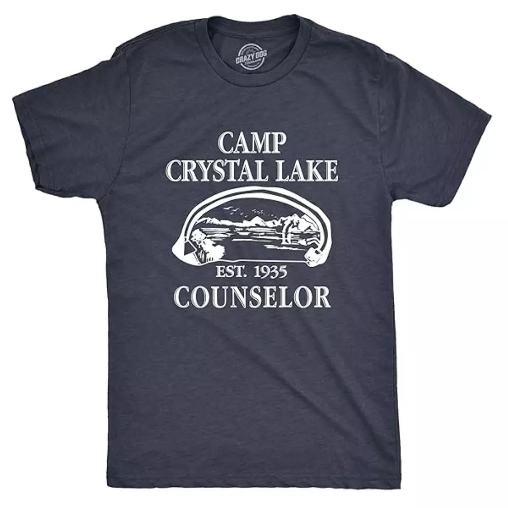 Mens T Shirt Camp Crystal Lake 1980 Vintage Camping Movie Tee Short Sleeve Shirt Unisex Men Women Summer