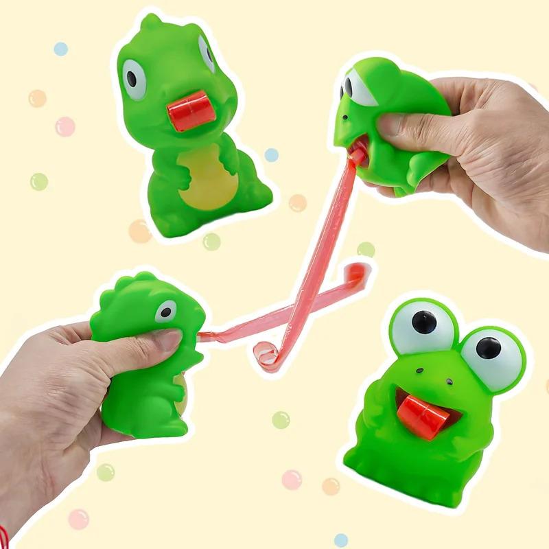 Sticky Tongue Dinosaur Fidget Toy, Funny Prank & Sensory Stress Relief For Kids, Goofy Cat Teaser And School Gift Idea