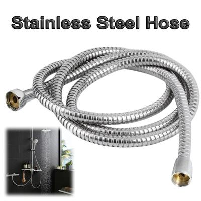 Σωλήνας Ντους από Ανοξείδωτο Ατσάλι 1.5m/2m Μαύρο/Ασημί/Ανοξείδωτο Σωλήνας Επέκτασης Υδραυλικός Σωλήνας Σωλήνας Κεφαλής Ντους Αξεσουάρ Μπάνιου