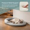 Summer Cooling Cat Bed, Breathable Dog Bed with Raised Neck Pillow, Non-Slip & Washable Round Cooling Pet Mat for Cats and Small Dogs