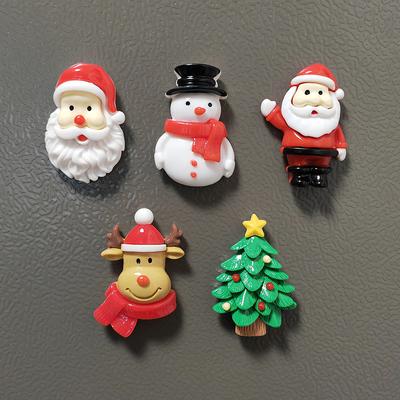 Żywiczny Święty Mikołaj Bałwan Choinka Magnes na Lodówkę Dekoracja Domu Lodówka Ozdoba Świąteczna Naklejka Prezent Kuchnia