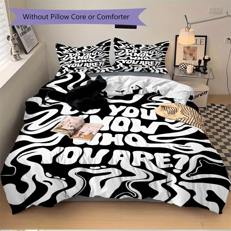 3pcs Self-Awareness Quote Bedding Set, Breathable and Soft, Suitable for All Seasons, Ideal for Home Use, Suitable for Bedroom Decor yy250821233
